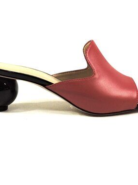 PAOLA FABIANI 🇮🇹 WOMEN'S RED SOFT LEATHER COMFORT SUMMER FASHION MULE